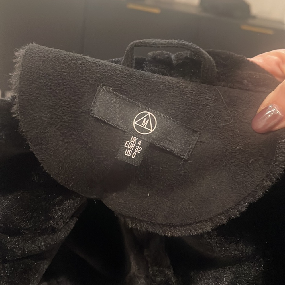 Black Waterfall Shearling Jacket - image 7